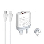 Load image into Gallery viewer, LDNIO 20W Plug Fast Charger Mobile Phone & Cable Charger UK