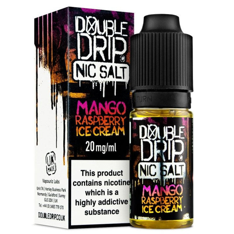 MANGO RASPBERRY ICE CREAM E-LIQUID BY DOUBLE DRIP NIC SALT