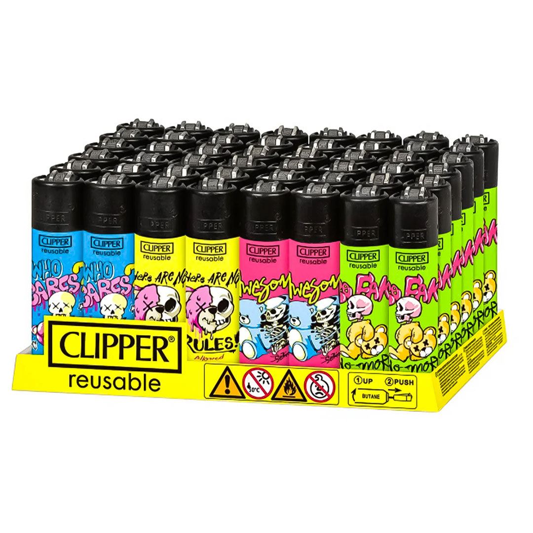 CLIPPER Lighters Printed Various Designs Box Of 48