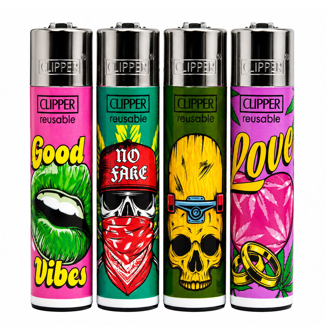 CLIPPER Lighters Printed Various Designs Box Of 48