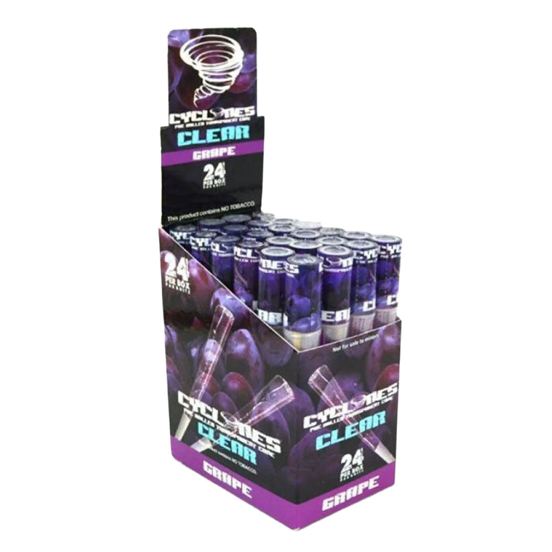 CYCLONES Clear Pre-Rolled Cones - 24 Per Box