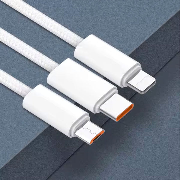 LDNIO Braided Wire 25W Fast Charging Cable Micro & IOS & Type C