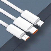 LDNIO Braided Wire 25W Fast Charging Cable Micro & IOS & Type C