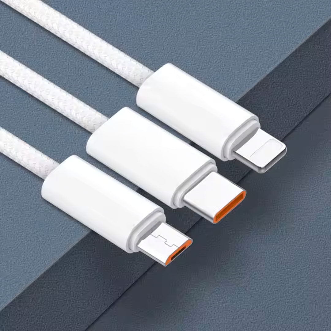 LDNIO Braided Wire 25W Fast Charging Cable Micro & IOS & Type C