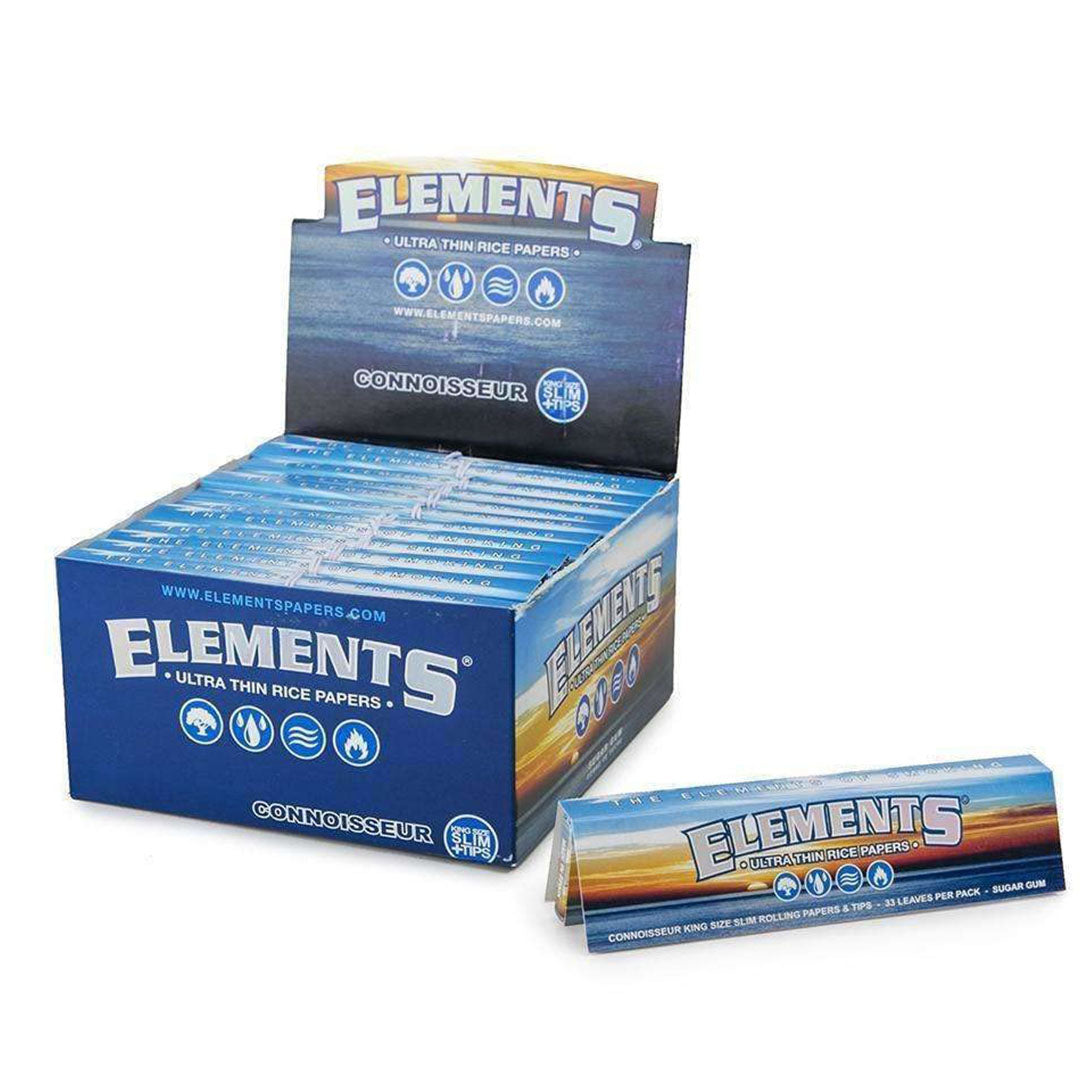 Elements Connoisseur King Size Slim Ultra Thin Rice Rolling Paper (Box of 24)