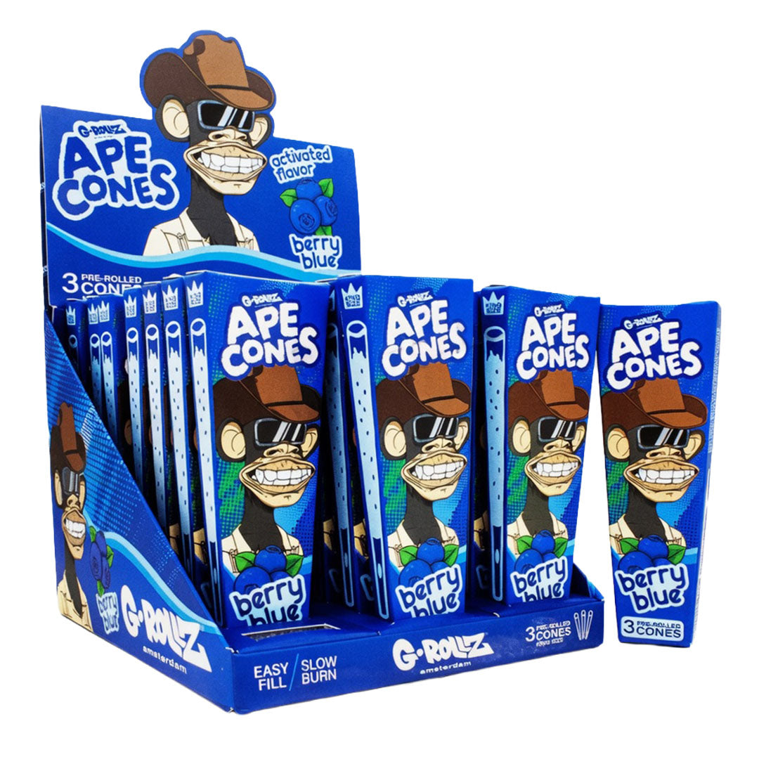 G-ROLLZ Ape Cones - 24 Per Box - 3 Cones Per Pack - Pop Activated Flavoured Filter