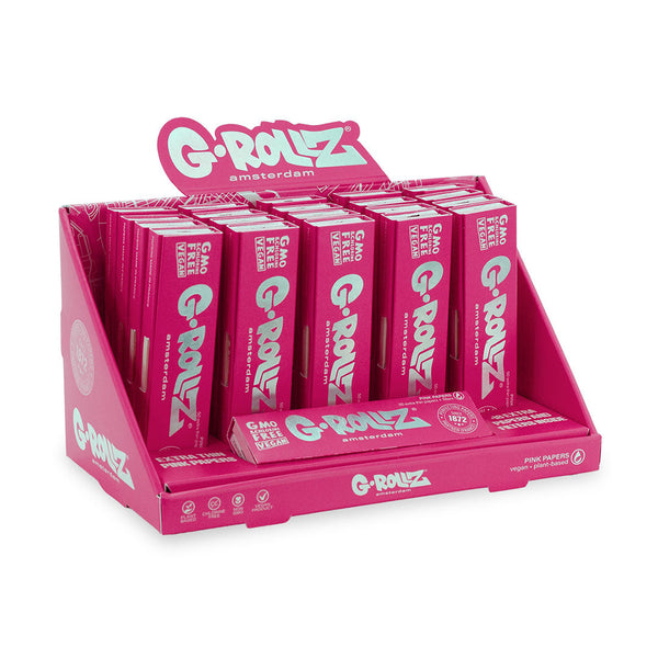 G-ROLLZ- Lightly Dyed Pink - King Size Slim Pink Papers + Tips