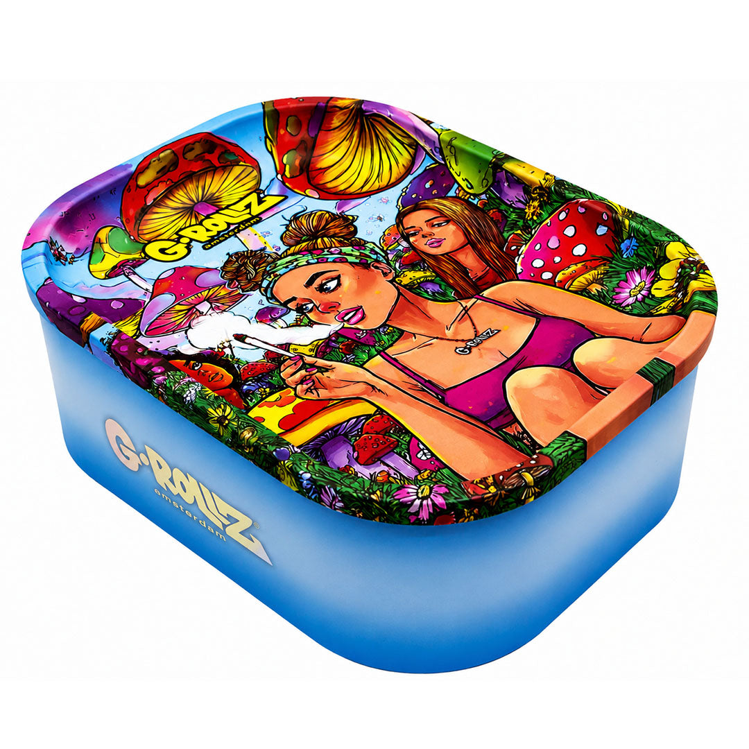 G-Rollz Medium Storage Box Tin with Tray Lid – 7 Unique Designs