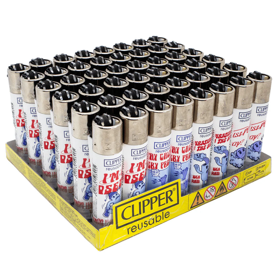 CLIPPER Lighters Printed Various Designs Box Of 48