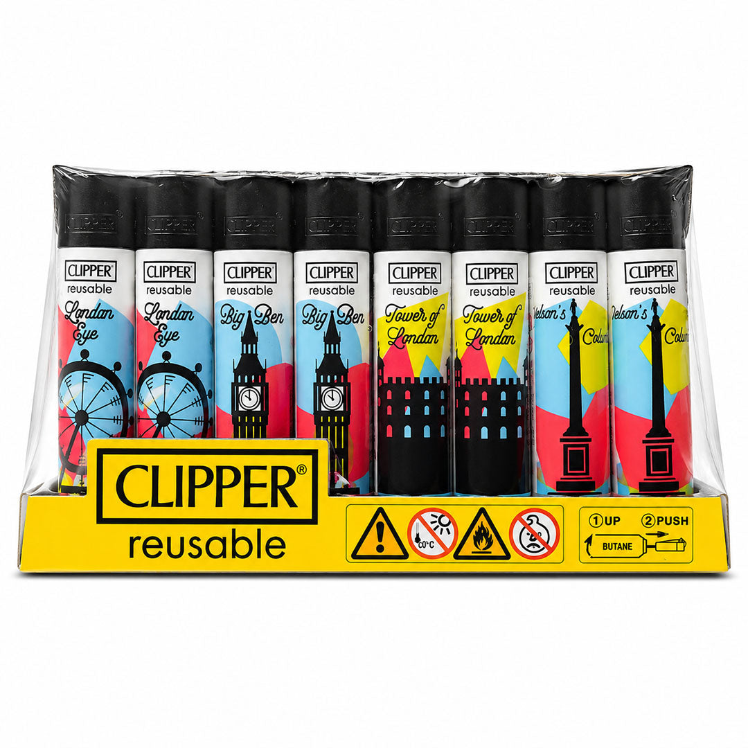 CLIPPER Lighters Printed Various Designs Box Of 48