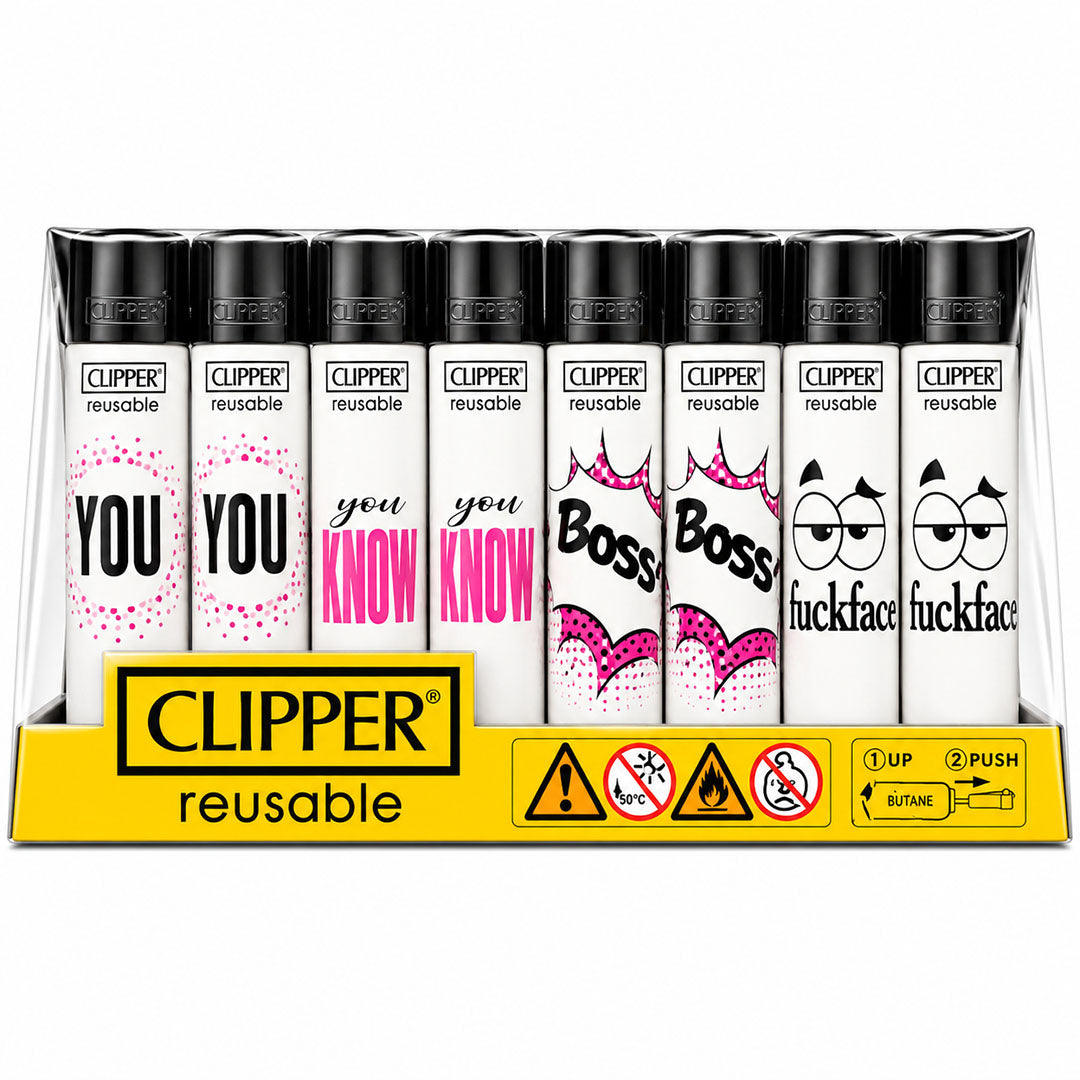 CLIPPER Lighters Printed Various Designs Box Of 48