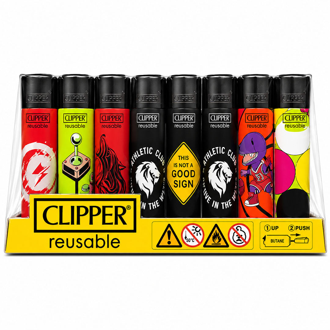 CLIPPER Lighters Printed Various Designs Box Of 48