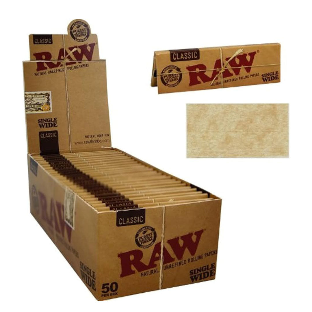 RAW Classic Single Wide Standard Size Rolling Papers