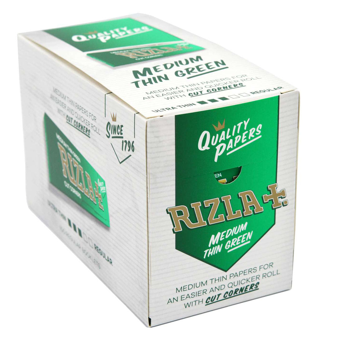 Rizla Green Medium Thin Rolling Papers Regular - (Box Of 100)