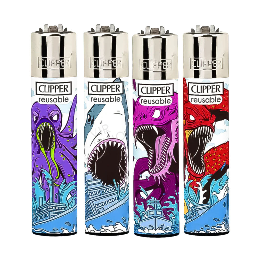 CLIPPER Lighters Printed Various Designs Box Of 48