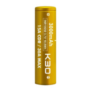 Vapcell K30 18650 3000mAh 15A Gold Rechargeable Battery