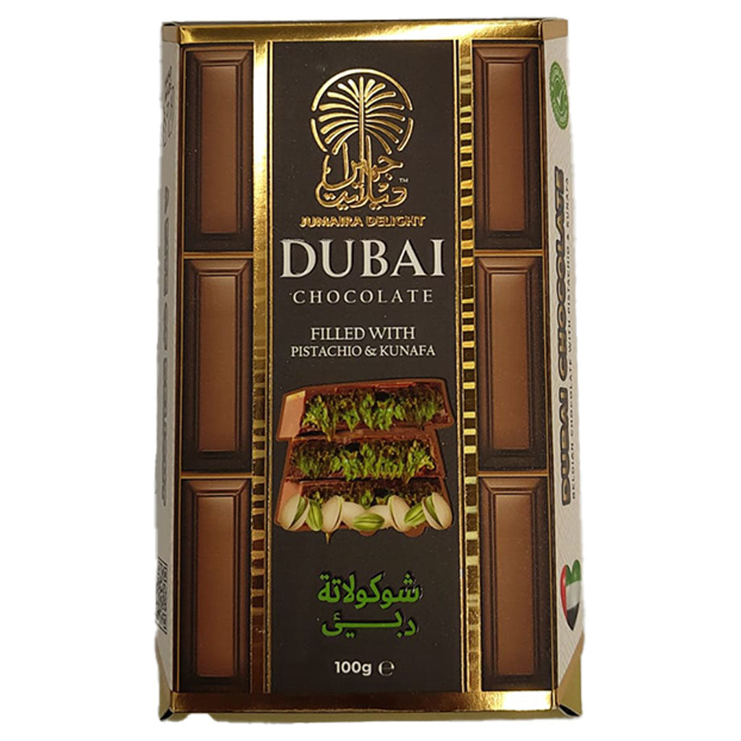 Viral Dubai Kunafa Pistachio Chocolate Bar - Jumaira Delight 100g